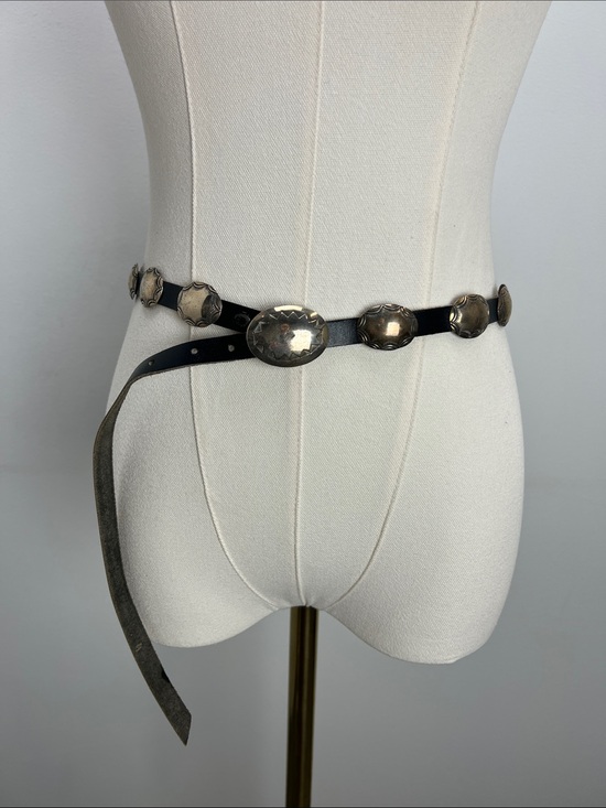 Vintage Mary Rita Padilla Sterling Silver Leather Concho Belt Navajo Native main image 10